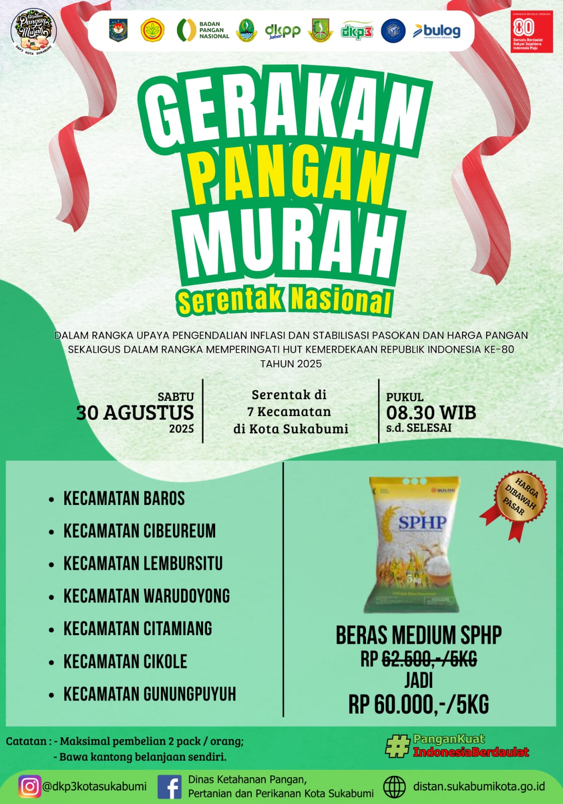 Pemkot Sukabumi Matangkan Persiapan Gerakan Pangan Murah 